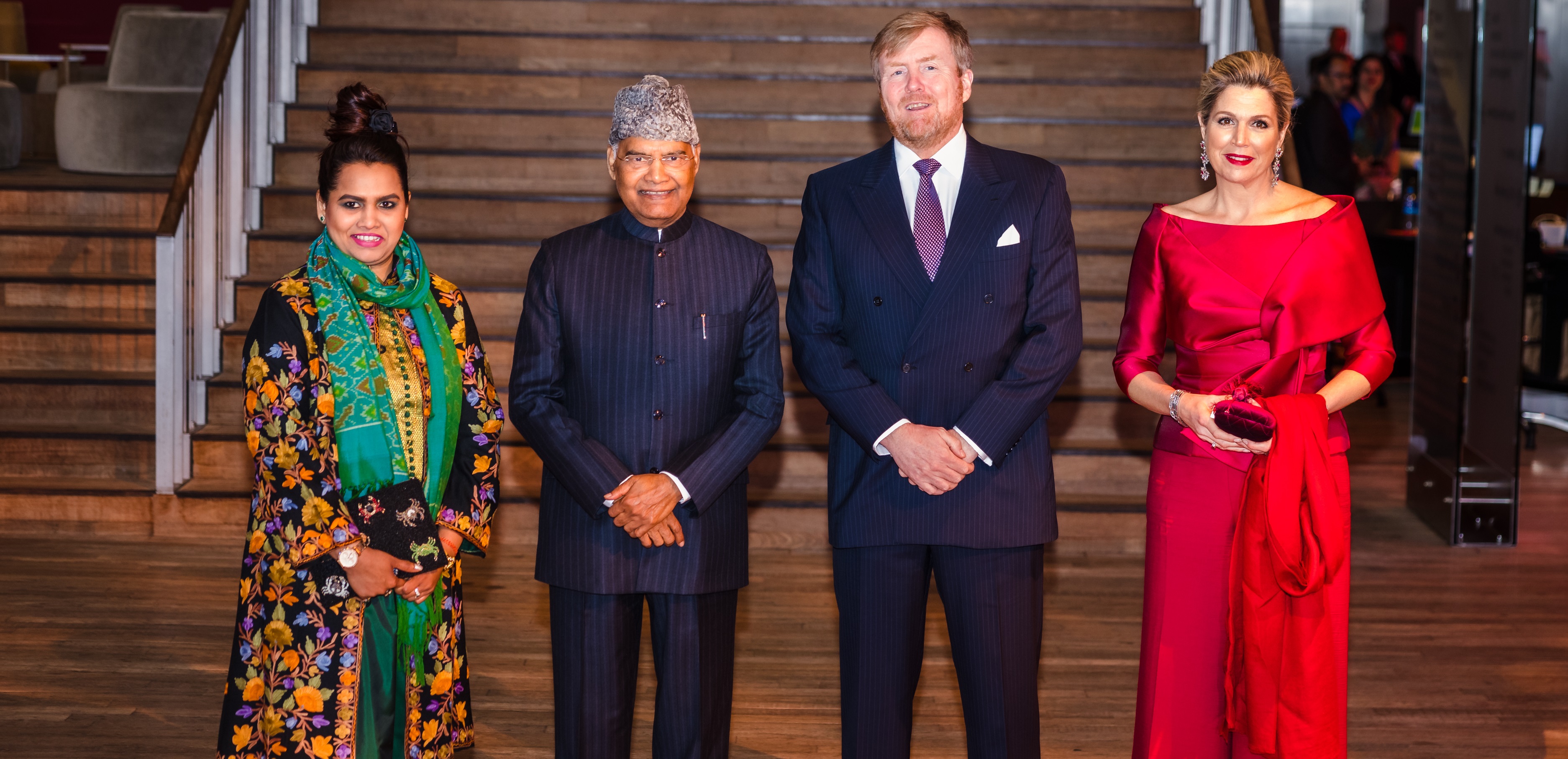 HM King Willem-Alexander and HM Queen Maxima with Hon'ble President Ram Nath Kovind and his daughter